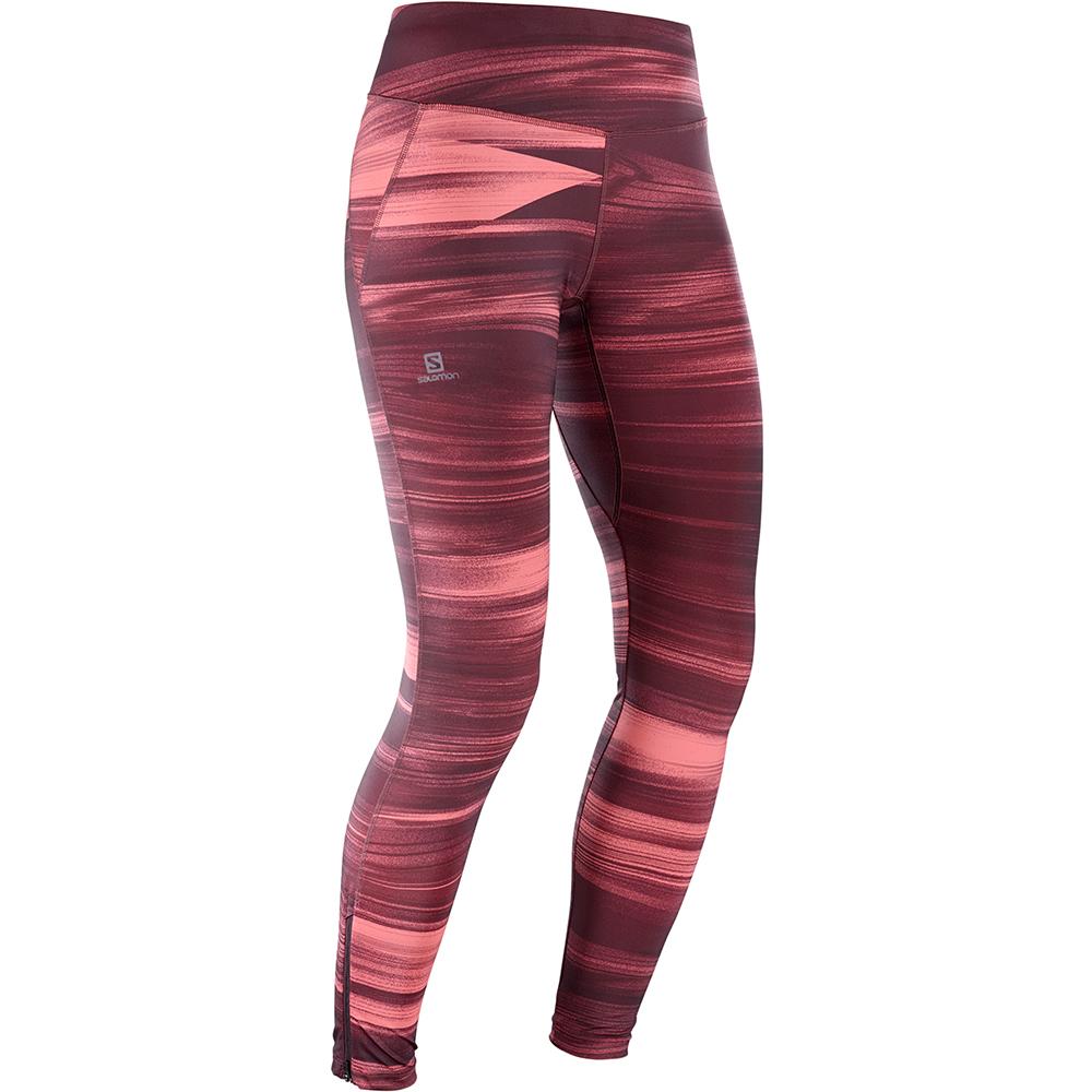 SALOMON AGILE LONG W Philippines - Women's Tights - Purple | 124869-IAK